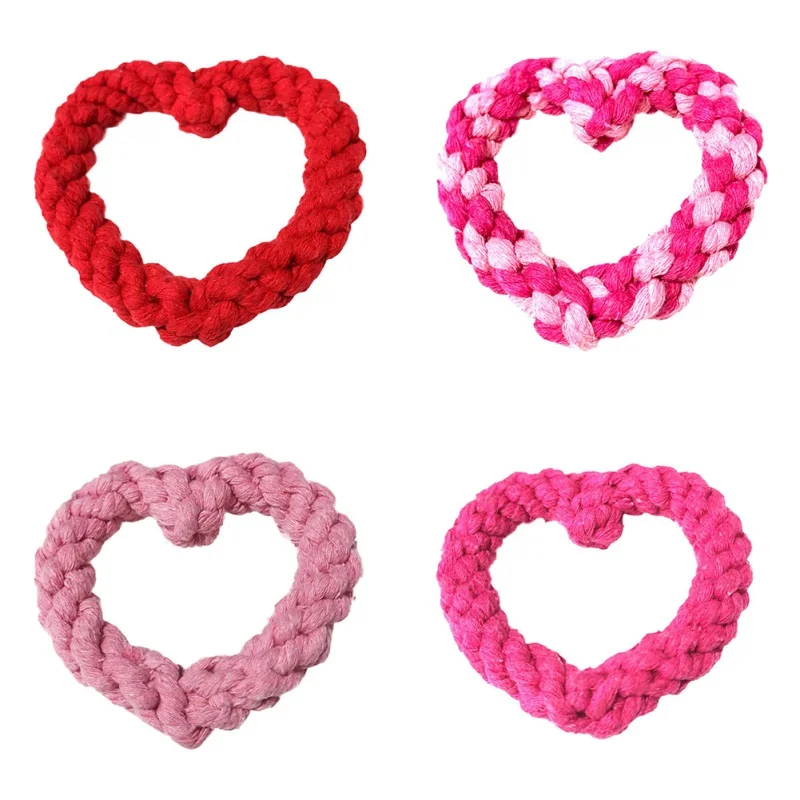 Valentine's Day Heart Shaped Rope Dog Chew Toys Pet Toys for Valentine's Day Dog Supplies New Style
Valentine's Day Heart Shaped Rope Dog Chew Toys Pet Toys for Valentine's Day Dog Supplies New Style