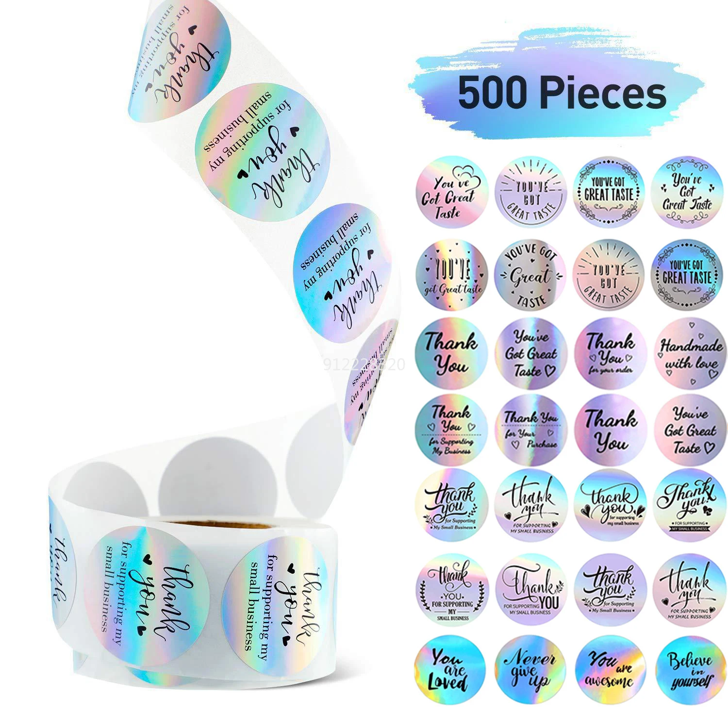 500pcs Thank You for My Small Business Stickers Paper Thank You Label Sticker Rainbow Silver Roll Adhesive Shipping Mail Labels 
500pcs Thank You for My Small Business Stickers Paper Thank You Label Sticker Rainbow Silver Roll Adhesive Shipping Mail Labels