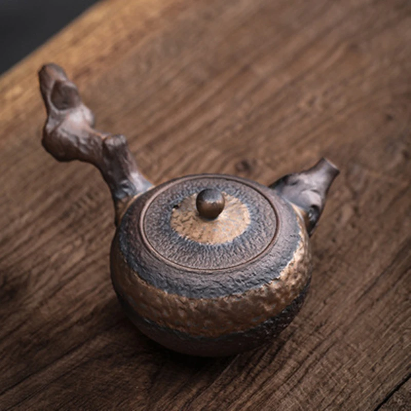 Withered Wood Side Handle Pot New Chinese Style Stoneware Handmade Retro Ceramic Kungfu Teaset Single Pot Gilt Iron Glaze Teapot
Withered Wood Side Handle Pot New Chinese Style Stoneware Handmade Retro Ceramic Kungfu Teaset Single Pot Gilt Iron Glaze Teapot