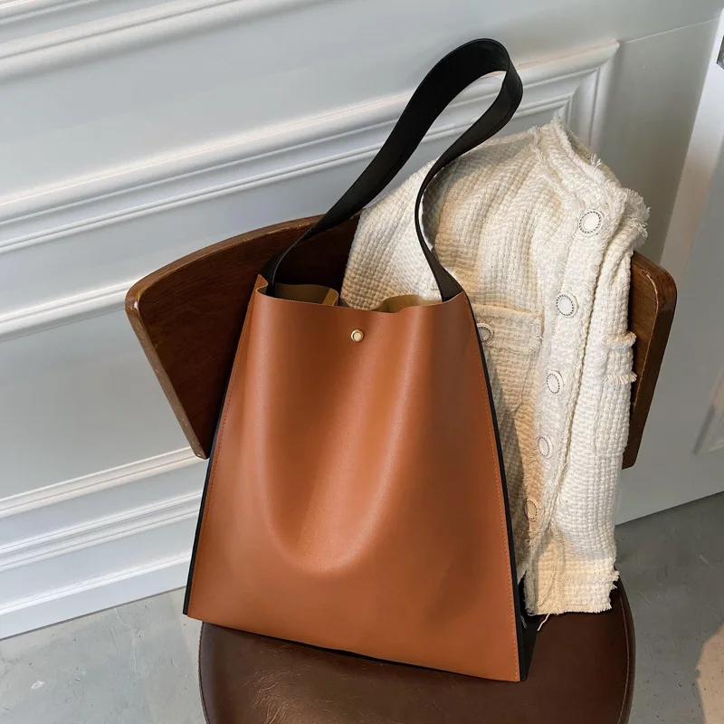 Female Fashion Shoulder Bags Black Brown Bucket Bag Vintage Hit Colour Totes Casual Shopping Handbag And Purse 2022 New
Female Fashion Shoulder Bags Black Brown Bucket Bag Vintage Hit Colour Totes Casual Shopping Handbag And Purse 2022 New