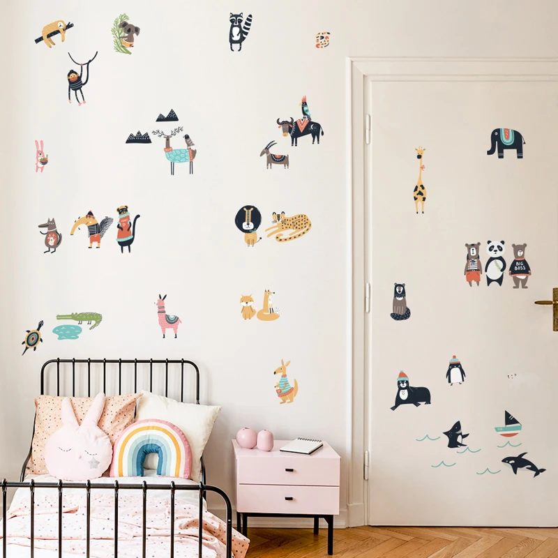 DIY Creative Zoo Animal Wall Sticker Nordic Style Kids Room Nursery Home Poster Monkey Eagle Fox Wall Decals NEW YEAR
DIY Creative Zoo Animal Wall Sticker Nordic Style Kids Room Nursery Home Poster Monkey Eagle Fox Wall Decals NEW YEAR