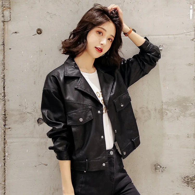 Women's leather jacket 2020 new Korean version of the spring and autumn short loose leather jacket motorcycle jacket women
Women's leather jacket 2020 new Korean version of the spring and autumn short loose leather jacket motorcycle jacket women