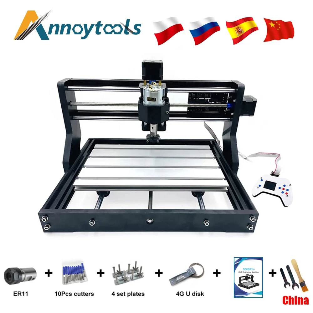 CNC3018Pro GRBL 1.1 DIY cnc machine,3 Axis Milling machine,Wood Router laser engraving,CNC3018 carving 
CNC3018Pro GRBL 1.1 DIY cnc machine,3 Axis Milling machine,Wood Router laser engraving,CNC3018 carving