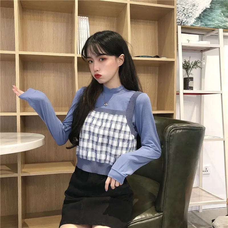 Women Vest Spring Autumn Womens Outwear Female Tops Sweaters Plaid All-match Basic Kawaii Korean Style Ulzzang Chic Daily Ins
Women Vest Spring Autumn Womens Outwear Female Tops Sweaters Plaid All-match Basic Kawaii Korean Style Ulzzang Chic Daily Ins