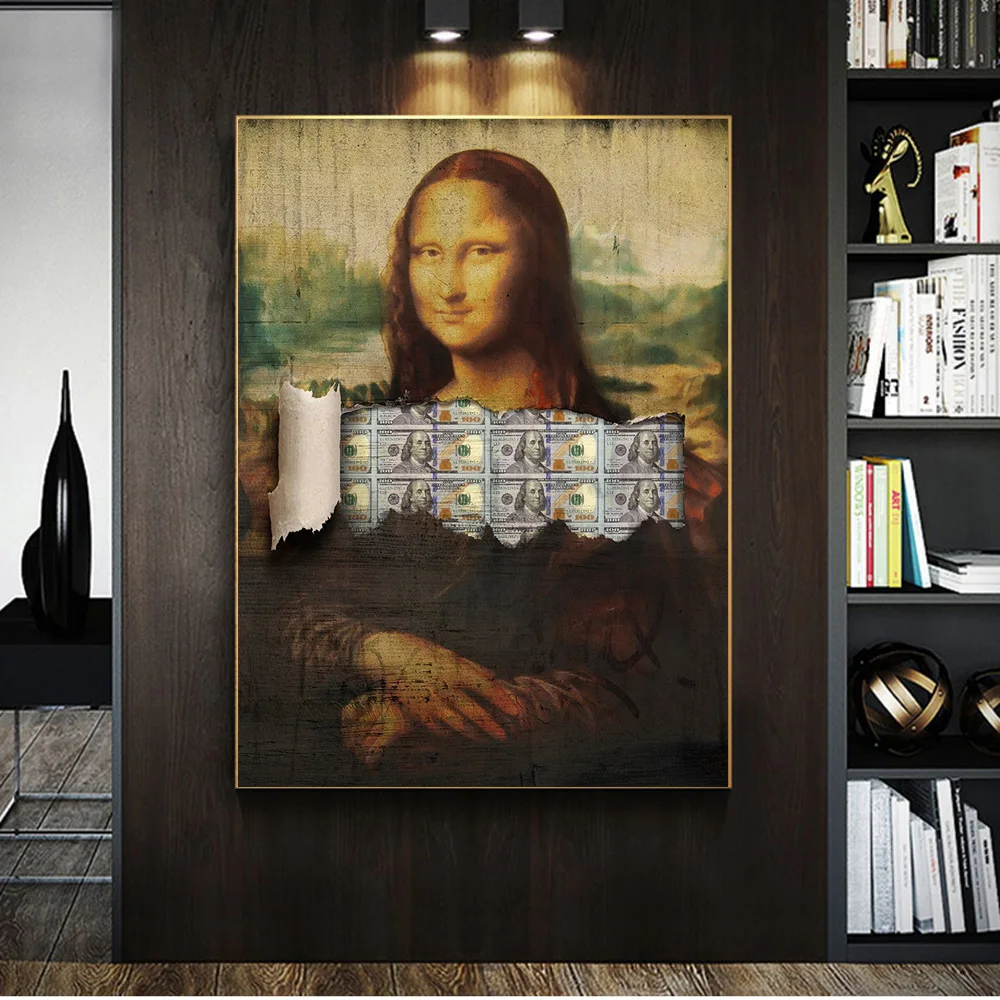 Graffiti Mona Lisa Money Art Canvas Print Painting Modern Funny Wall Picture Abstract Living Room Home Decoration Poster
Graffiti Mona Lisa Money Art Canvas Print Painting Modern Funny Wall Picture Abstract Living Room Home Decoration Poster