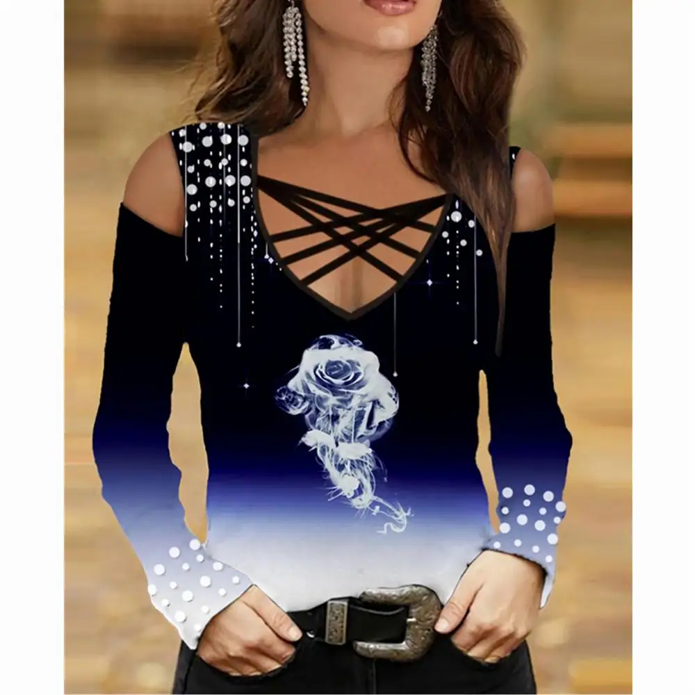 Женская футболка с принтом змеи YX облегающий Топ длинным рукавом и открытыми