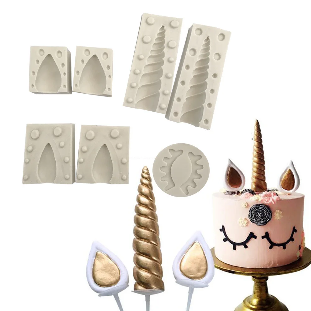 3-Piece Set Unicorn Horn Ear Silicone Resin Mold Cake Pastry Fondant Moulds Chocolate Lace Decoration Kitchen Baking Tool AD1220
3-Piece Set Unicorn Horn Ear Silicone Resin Mold Cake Pastry Fondant Moulds Chocolate Lace Decoration Kitchen Baking Tool AD1220