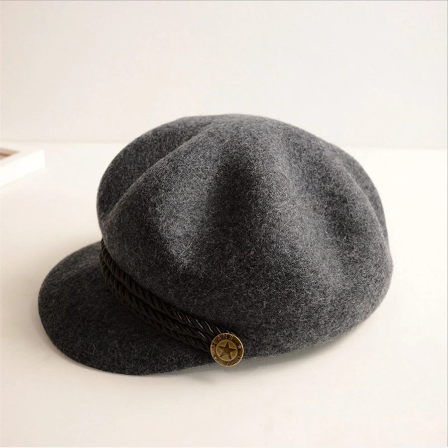 Fashion 100% Wool Women Beret Autumn Winter Hats Stylish Artist Painter Newsboy Caps Camel Black Grey Beret Hats AD0776
Fashion 100% Wool Women Beret Autumn Winter Hats Stylish Artist Painter Newsboy Caps Camel Black Grey Beret Hats AD0776