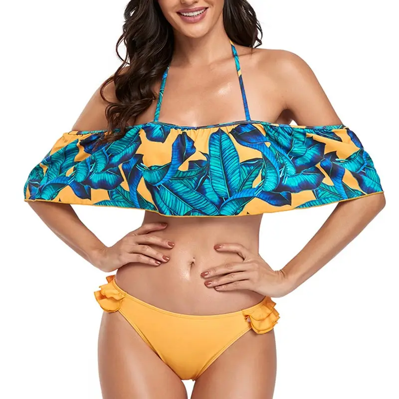 Micendy Ruffle Back Bikini Women Swimwear Summer Push Up Swimsuits Bather Suits Leaf Print Off Shoulder Swimming Wear Bikini Set
Micendy Ruffle Back Bikini Women Swimwear Summer Push Up Swimsuits Bather Suits Leaf Print Off Shoulder Swimming Wear Bikini Set