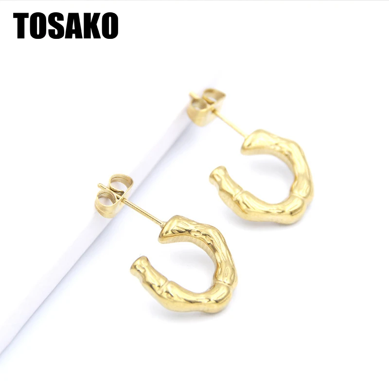 TOSAKO Stainless Steel Stud Earrings for Women Fashion Jewelry Simplicity Bamboo C-shaped
TOSAKO Stainless Steel Stud Earrings for Women Fashion Jewelry Simplicity Bamboo C-shaped