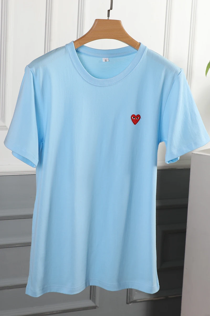 Couple men's and women's summer T-shirt short sleeve heart embroidery T-shirt cotton short sleeve fashion T-shirt
Couple men's and women's summer T-shirt short sleeve heart embroidery T-shirt cotton short sleeve fashion T-shirt