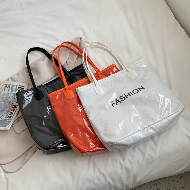 Personality PVC canvas Shoulder Bag Beach Handbag Women Trend Tote Hot Sale Jelly Color Plastic Large Capacity Shopping Bag
Personality PVC canvas Shoulder Bag Beach Handbag Women Trend Tote Hot Sale Jelly Color Plastic Large Capacity Shopping Bag