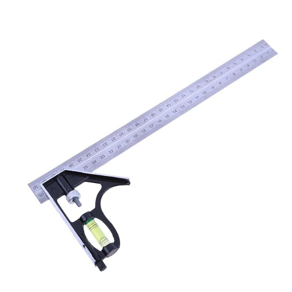 300mm(12'') Right Angle Ruler Adjustable Engineer Combination Try Square Set Horizontal Ruler Angle for Woodworking Tools
300mm(12'') Right Angle Ruler Adjustable Engineer Combination Try Square Set Horizontal Ruler Angle for Woodworking Tools