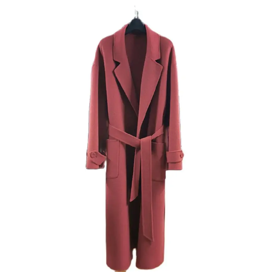 women Long Knee-Length Double-Sided Cashmere Coat Women Single-Breasted Woolen Coat Red Casual wool coat women tweed jacket
women Long Knee-Length Double-Sided Cashmere Coat Women Single-Breasted Woolen Coat Red Casual wool coat women tweed jacket