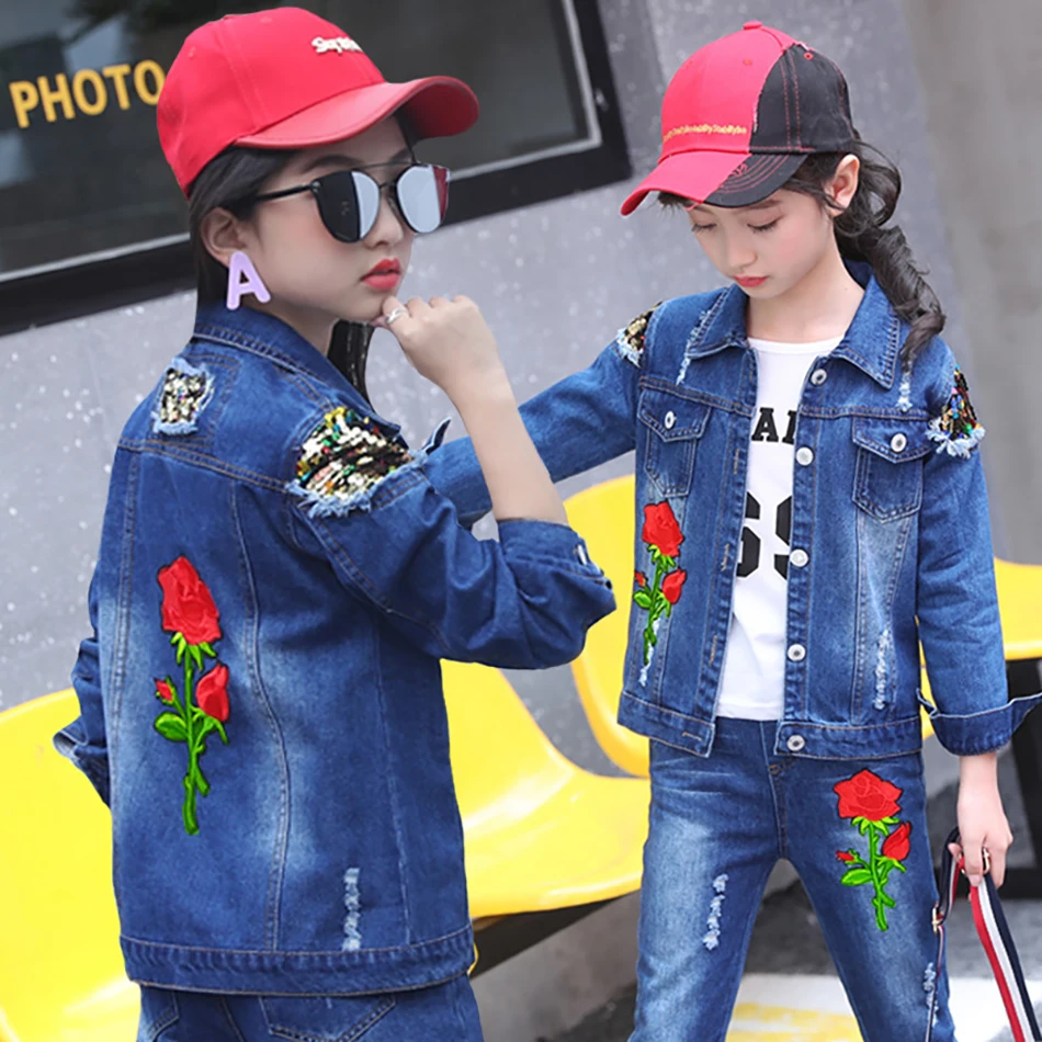 2Pcs Children Sets Fashion Fall Kids Two- piece Clothes Set Sport Suit Kids Clothes Denim Jacket+Pants Outfit For Girls 7-12 Yr
2Pcs Children Sets Fashion Fall Kids Two- piece Clothes Set Sport Suit Kids Clothes Denim Jacket+Pants Outfit For Girls 7-12 Yr