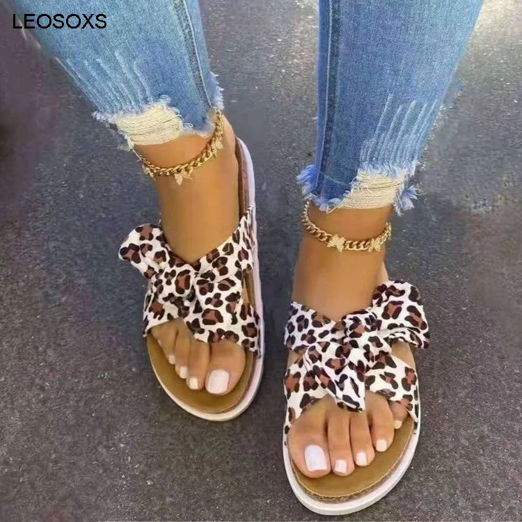 2021 Summer New Women's Sandals Leopard Print Large Women Shoes Open Toe Thick Soled Sandals Big Bow Casual Slippers
2021 Summer New Women's Sandals Leopard Print Large Women Shoes Open Toe Thick Soled Sandals Big Bow Casual Slippers