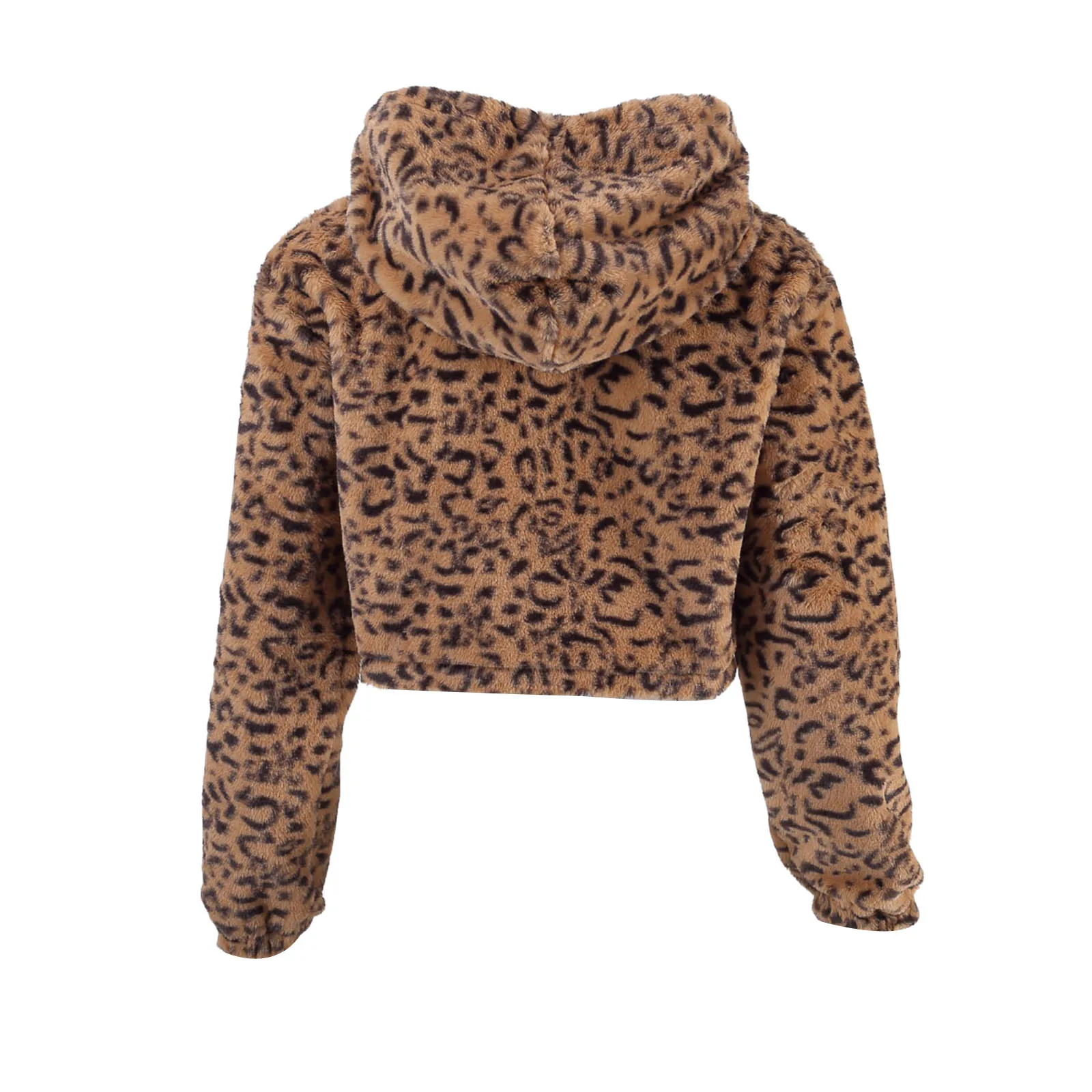 Women Jacket Leopard Crop Top, Adults Long Sleeve Hooded Pullover with Drawstring (Brown) Coat
Women Jacket Leopard Crop Top, Adults Long Sleeve Hooded Pullover with Drawstring (Brown) Coat