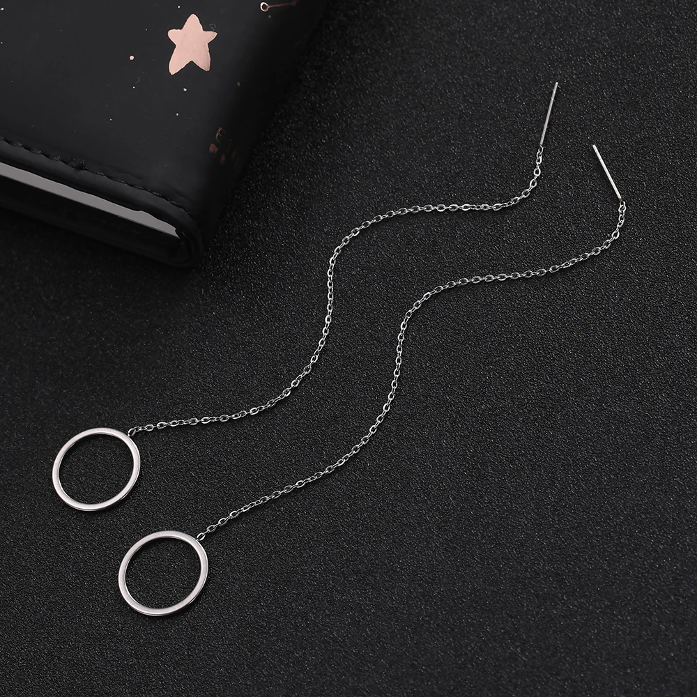 Lucktune Round Circle Long Drop Earrings for Women Stainless Steel Minimalist Cute Hoop Earrings Fashion Jewelry Accessories
Lucktune Round Circle Long Drop Earrings for Women Stainless Steel Minimalist Cute Hoop Earrings Fashion Jewelry Accessories