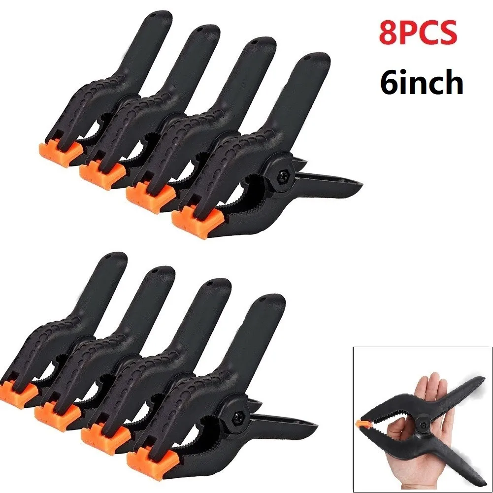 8pcs 6Inch Plastic Spring Backdrop Clamps Clips Woodworking Tools For Photo Studio Background Heavy Duty Muslin Clamp
8pcs 6Inch Plastic Spring Backdrop Clamps Clips Woodworking Tools For Photo Studio Background Heavy Duty Muslin Clamp