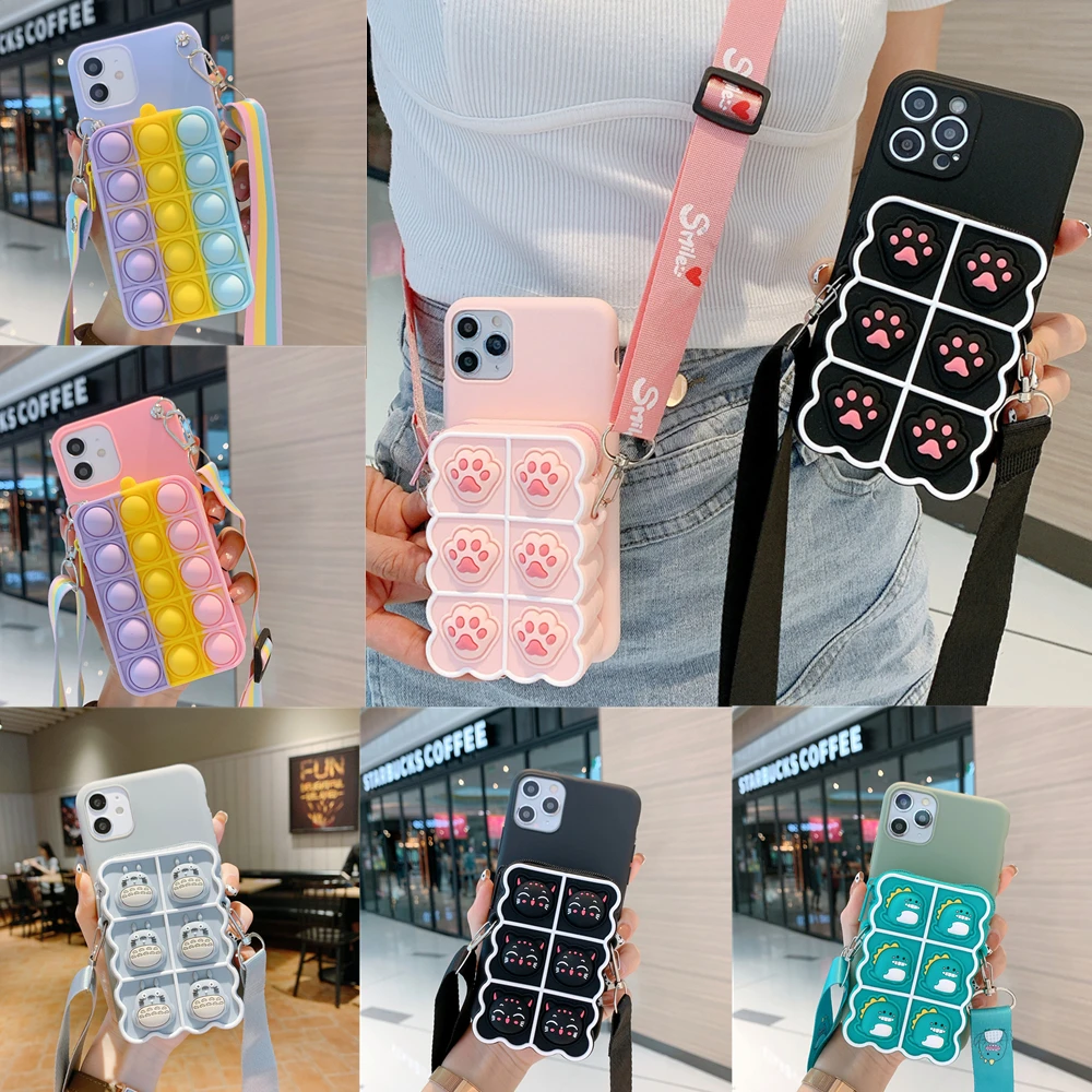 

Coin Purses Pop Case For Xiaomi Redmi 4A 4X 5 5A 6 6A 7 7A 8 8A 9 9A 9i 9C 9T K20 K30 K30i K30s K40 Pro Plus Bubble Wallet Cover