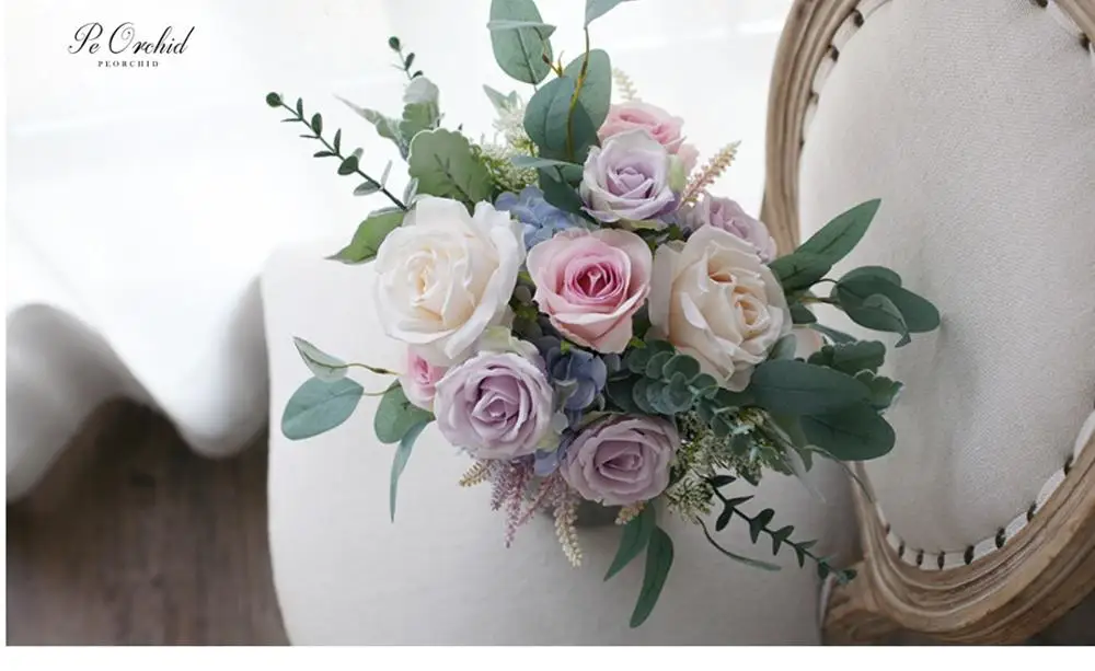 PEORCHID Morandi Purple&Pink Wedding Bouquet Artificial Rose Hydrangea Brides Silk flower Bouquet Ramos De Novia
PEORCHID Morandi Purple&Pink Wedding Bouquet Artificial Rose Hydrangea Brides Silk flower Bouquet Ramos De Novia