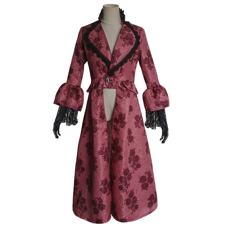 2020 new punk carnival women's long gothic jacket coat dress black steampunk costume
2020 new punk carnival women's long gothic jacket coat dress black steampunk costume