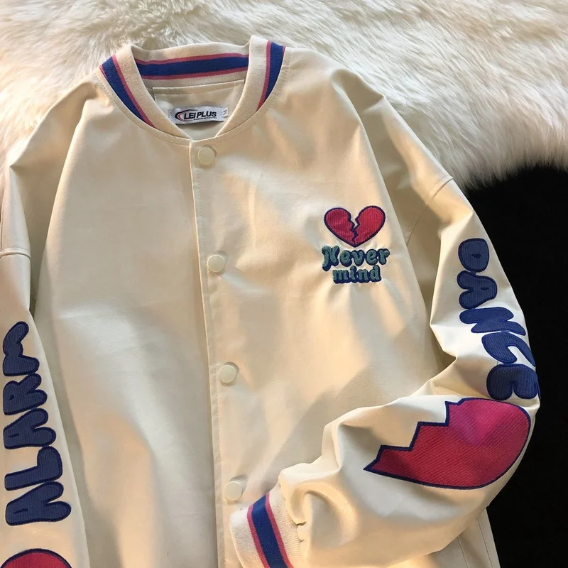 Korean version of love embroidery wild ladies jacket couple breasted loose casual bear coat 2021 autumn and winter new jackets
Korean version of love embroidery wild ladies jacket couple breasted loose casual bear coat 2021 autumn and winter new jackets