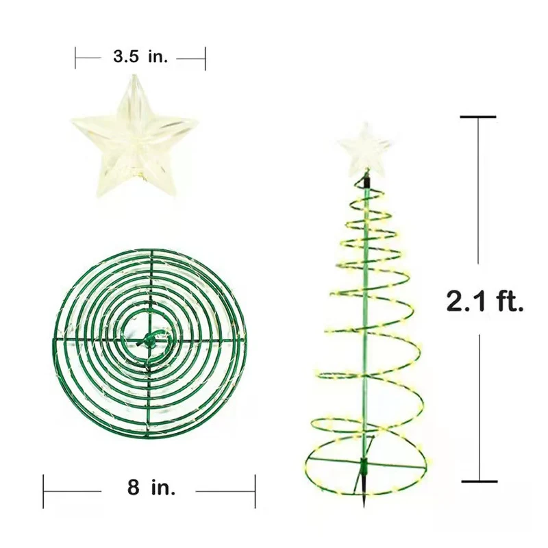 1Pcs LED Solar Ground Inserted Spiral Christmas Tree Light Courtyard Lights Star Lamp String Outdoor Garden Lawn Decoration
1Pcs LED Solar Ground Inserted Spiral Christmas Tree Light Courtyard Lights Star Lamp String Outdoor Garden Lawn Decoration