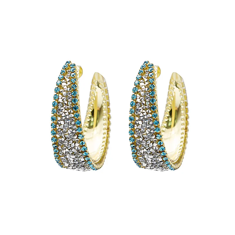 LOVOACC Temperament C Shape Multicolor Hoop Earring for Women Girls Exquisite Rhinestones Metallic Wedding Earring Jewelry
LOVOACC Temperament C Shape Multicolor Hoop Earring for Women Girls Exquisite Rhinestones Metallic Wedding Earring Jewelry