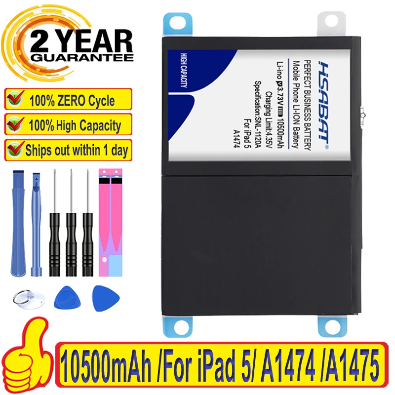 100% Оригинальный HSABAT 10500 мА/ч Батарея для iPad 5 Air iPad5 A1474 A1475 A1484 A1476 A1822 A1823 A1893
