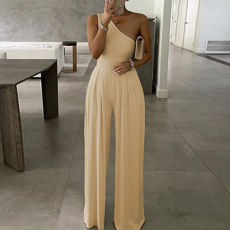 Elegant Wide Leg Jumpsuit Fashion Women One Shoulder Club Romper Bodysuit Office Lady Summer Sexy Off Shoulder Overalls Playsuit
Elegant Wide Leg Jumpsuit Fashion Women One Shoulder Club Romper Bodysuit Office Lady Summer Sexy Off Shoulder Overalls Playsuit