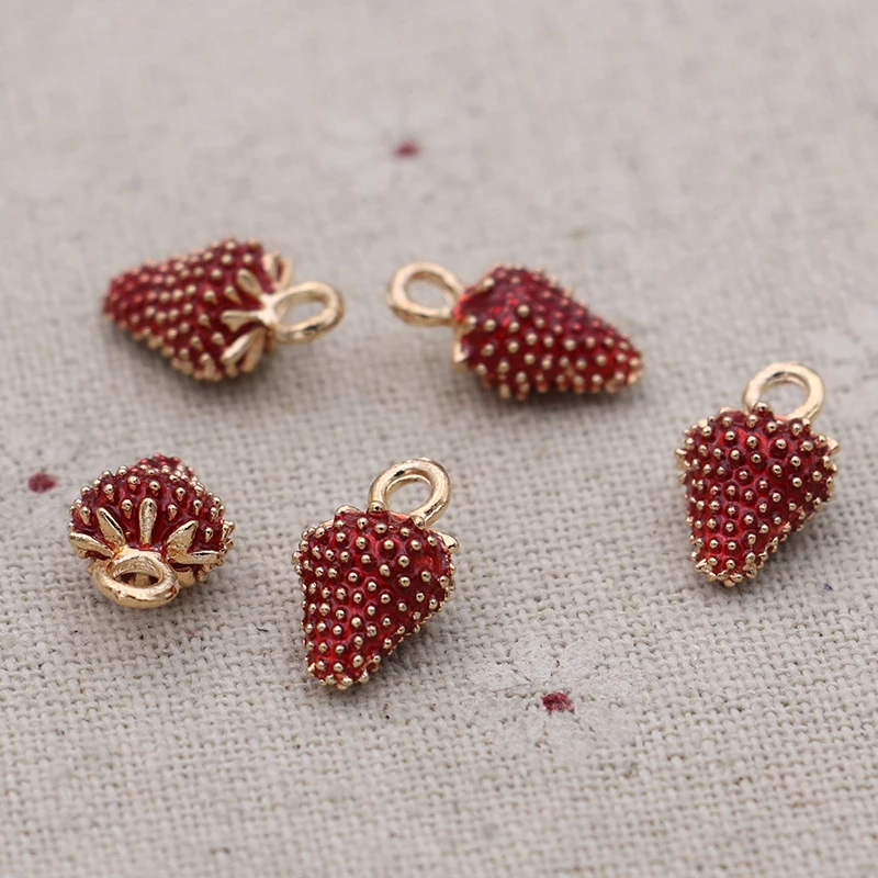 6PCS Gold Color Enamel Red Strawberry Charm Pendant for Jewelry Making Bracelet Necklace DIY Earrings Accessories Handmade Craft
6PCS Gold Color Enamel Red Strawberry Charm Pendant for Jewelry Making Bracelet Necklace DIY Earrings Accessories Handmade Craft