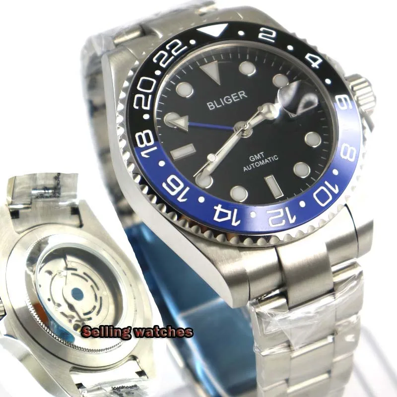 New Arrival 43mm Bliger Sterile Dial Sapphire Glass Super Luminous no logo Top Luxury Brand GMT Automatic movement men's Watch
New Arrival 43mm Bliger Sterile Dial Sapphire Glass Super Luminous no logo Top Luxury Brand GMT Automatic movement men's Watch