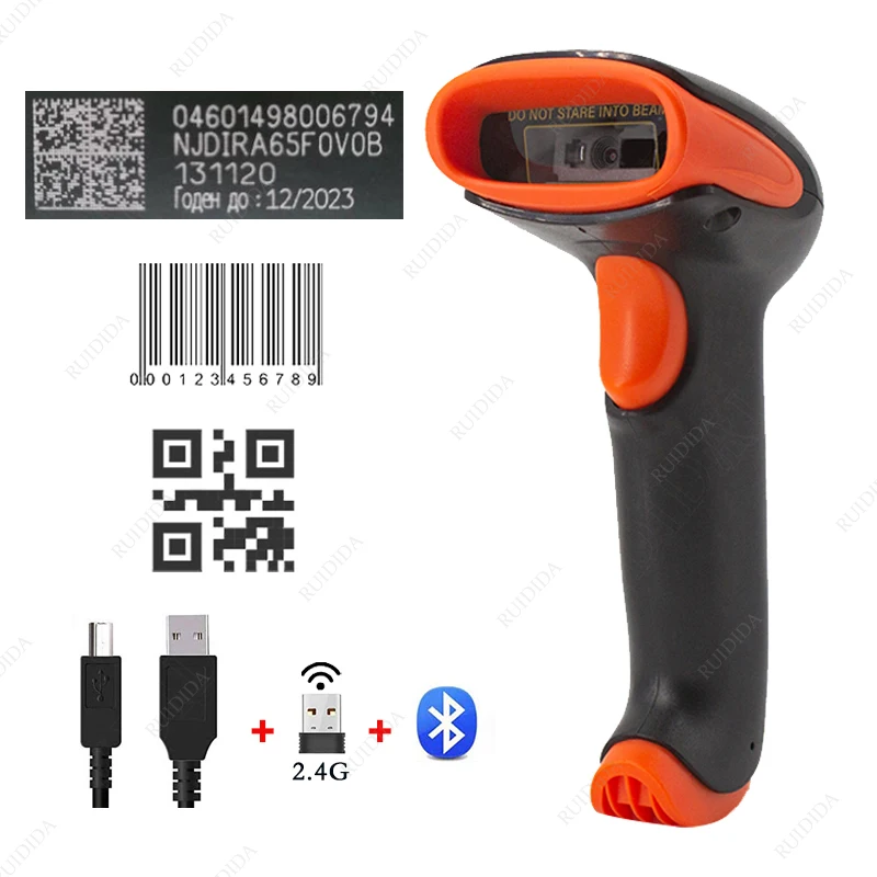 1D 2D Barcode Scanner Bluetooth 2.4G Wireless USB Wired Handheld Portable Barcode Reader Scan Pen QR Code PDF417 DataMatrix
1D 2D Barcode Scanner Bluetooth 2.4G Wireless USB Wired Handheld Portable Barcode Reader Scan Pen QR Code PDF417 DataMatrix