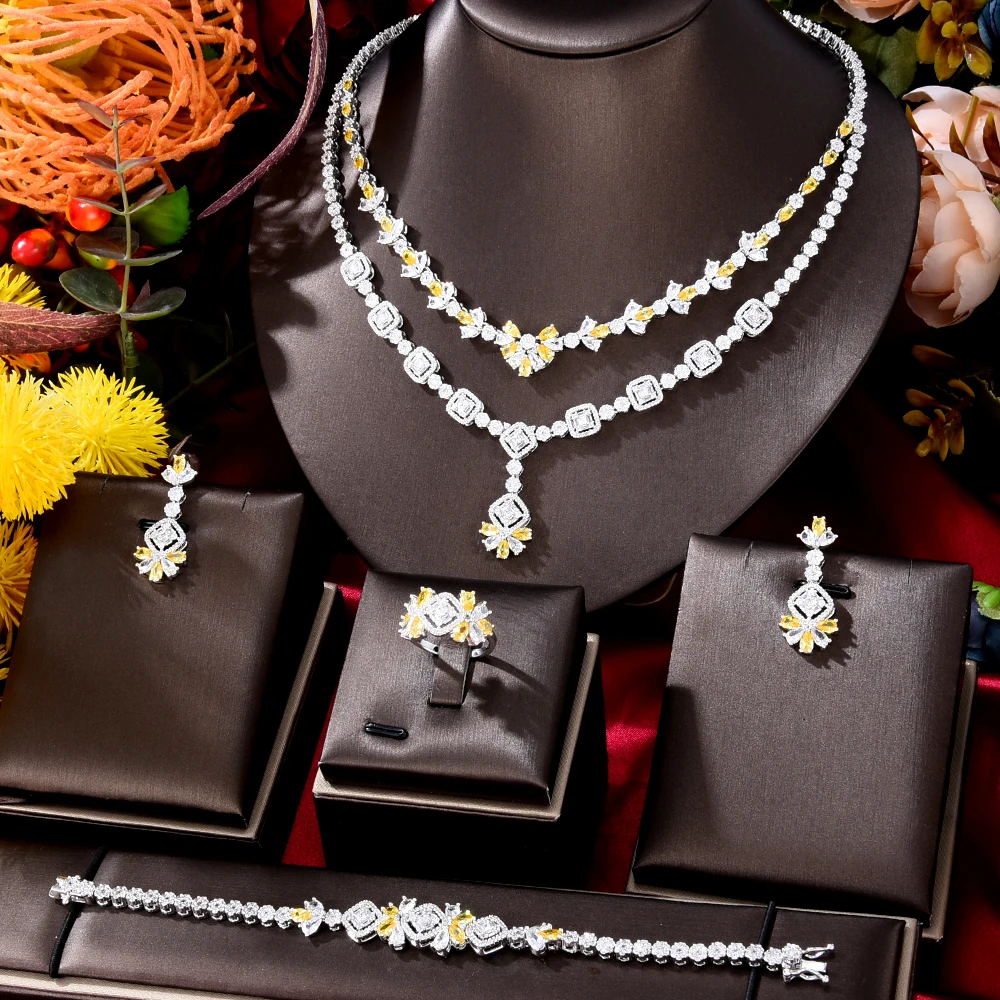Siscathy Noble And Elegant Wedding Jewelry Set For Women Fashion Cubic Zircon Necklace Clavicle Chain Arab Nigerian Accessories
Siscathy Noble And Elegant Wedding Jewelry Set For Women Fashion Cubic Zircon Necklace Clavicle Chain Arab Nigerian Accessories