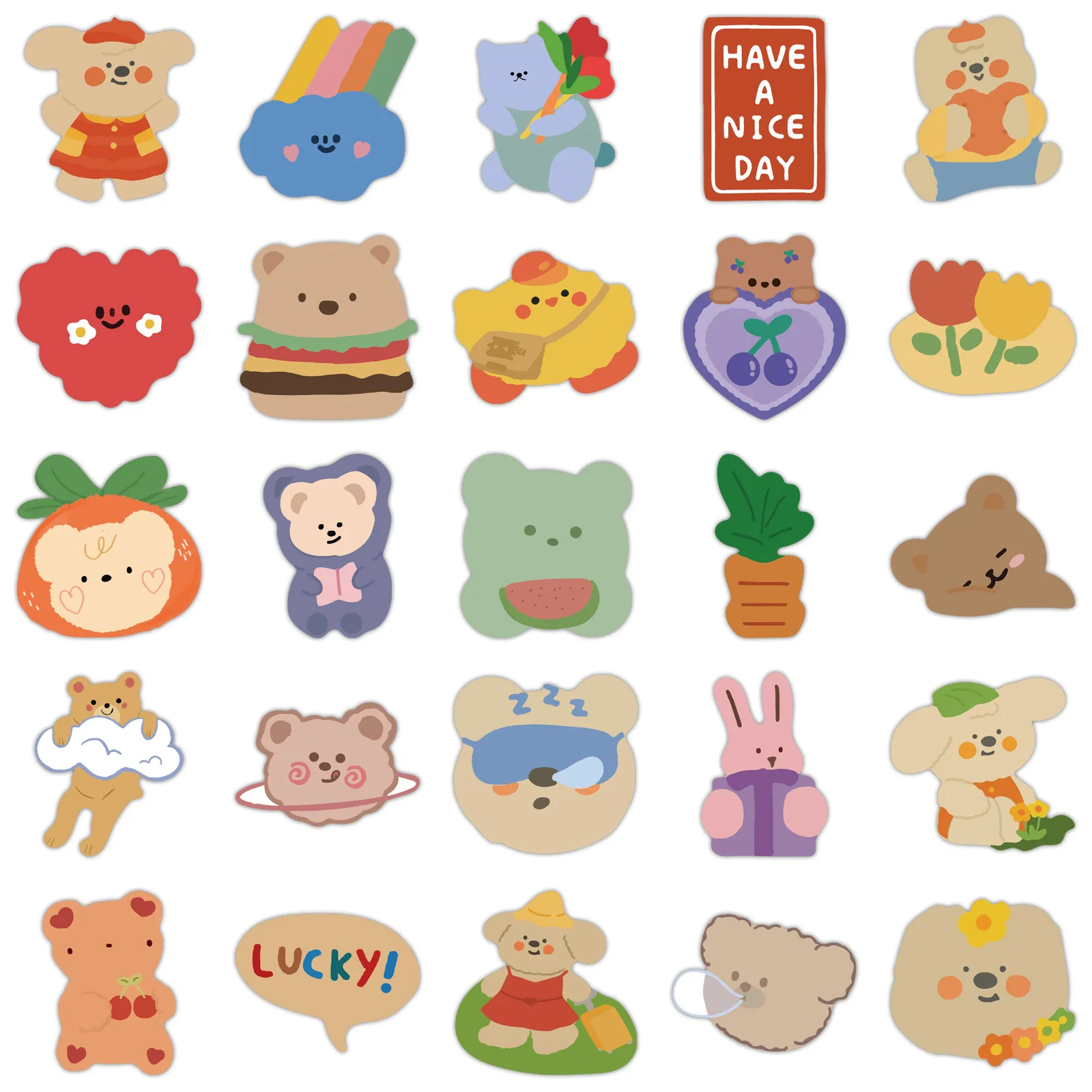 50PCS Korea Cute Hand-Painted Bear Stickers DIY Scrapbook Collage Mobile Computer Diary Happy Plan Gift Sealing Decoration
50PCS Korea Cute Hand-Painted Bear Stickers DIY Scrapbook Collage Mobile Computer Diary Happy Plan Gift Sealing Decoration