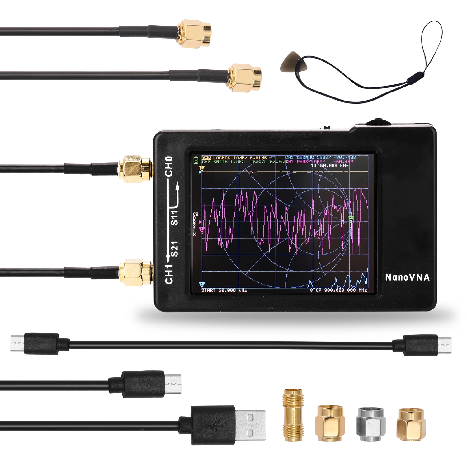 Portable Antenna Analyzer Handheld Vector Network Analyzer 50KHz-900MHz Digital Display Touching Screen Shortwave MF HF VHF UHF
Portable Antenna Analyzer Handheld Vector Network Analyzer 50KHz-900MHz Digital Display Touching Screen Shortwave MF HF VHF UHF