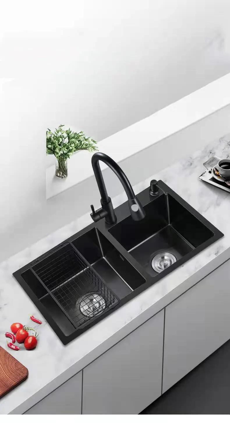 Washing Above Counter or Udermount Black Double Bowl 304 STAINLESS STEEL Sink Kitchen Home Improvement Depth 220mm Cuisine
Washing Above Counter or Udermount Black Double Bowl 304 STAINLESS STEEL Sink Kitchen Home Improvement Depth 220mm Cuisine