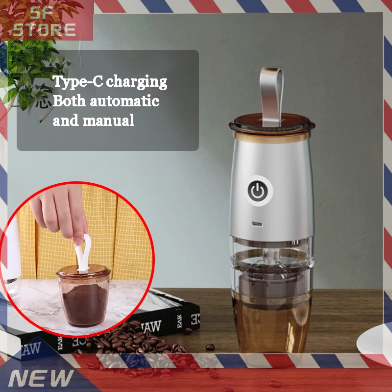 Electric Coffee Grinder Portable Mini Automatic Small Bean Crushing Spice Manual Multi-function Usb Charging Kitchen Supply
Electric Coffee Grinder Portable Mini Automatic Small Bean Crushing Spice Manual Multi-function Usb Charging Kitchen Supply