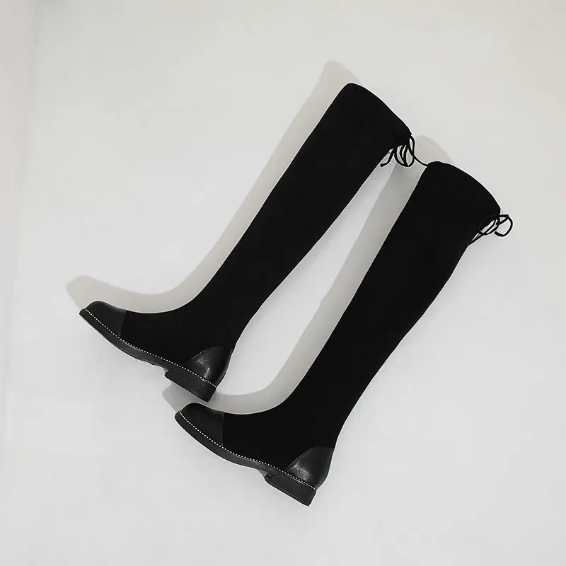 2021 New Women Flock Knee High Boots Square Low Heel All Match Round Toe Black Autumn Winter Shoes Women Boots Size 34-43
2021 New Women Flock Knee High Boots Square Low Heel All Match Round Toe Black Autumn Winter Shoes Women Boots Size 34-43