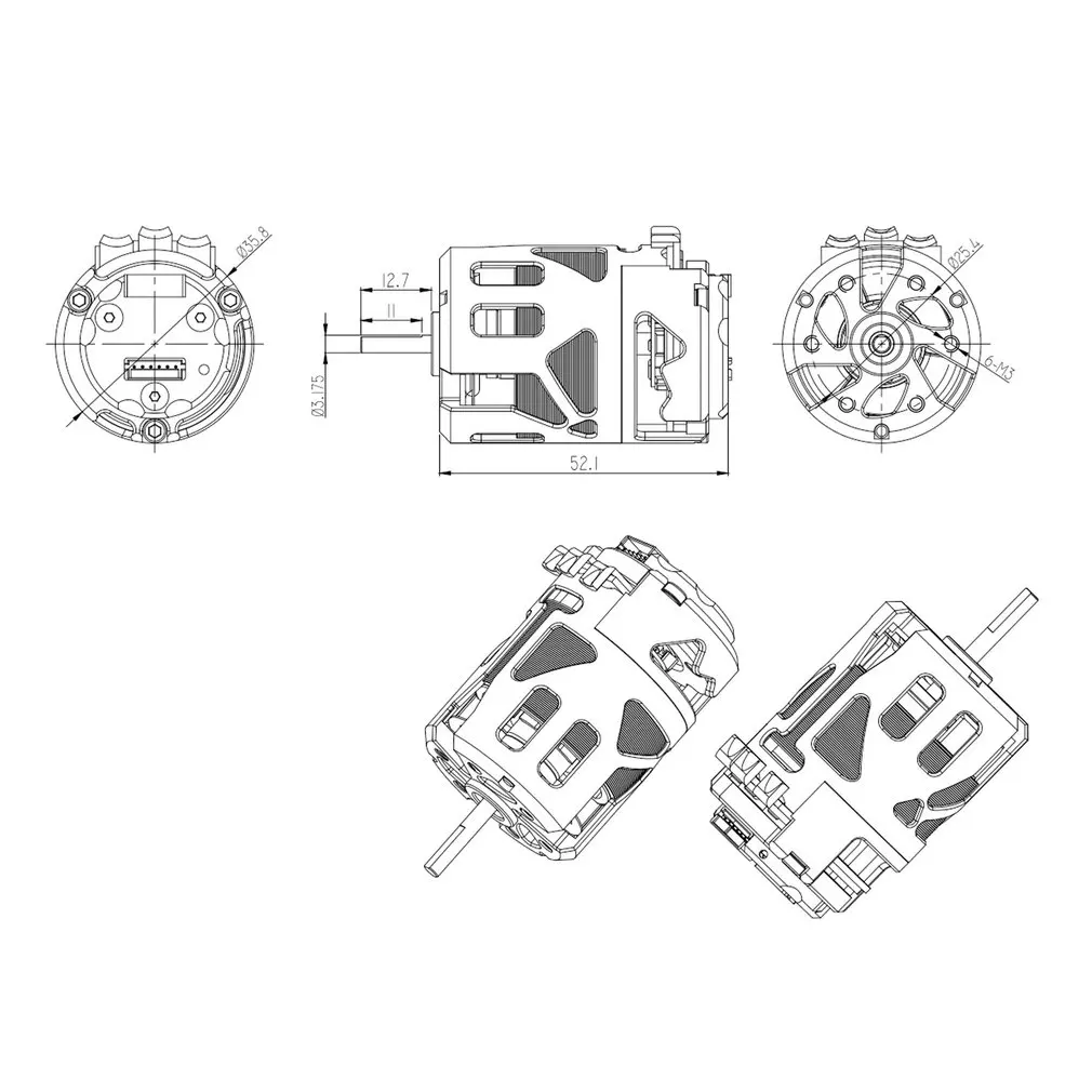 Rocket V4S 540 8.5T 540 3.175mm Sensored Brushless Motor Engine For 1/10 On-road Drift Touring RC Car Truck Model Parts
Rocket V4S 540 8.5T 540 3.175mm Sensored Brushless Motor Engine For 1/10 On-road Drift Touring RC Car Truck Model Parts