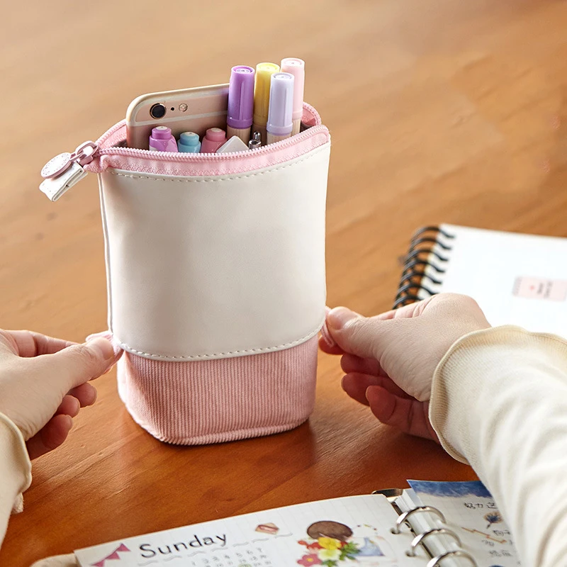Pop-up Pencil Case Telescopic Holder Stationery Case PU Corduroy Stand-up Transformer Bag Large Capacity Gift Kids Pencil Bags
Pop-up Pencil Case Telescopic Holder Stationery Case PU Corduroy Stand-up Transformer Bag Large Capacity Gift Kids Pencil Bags