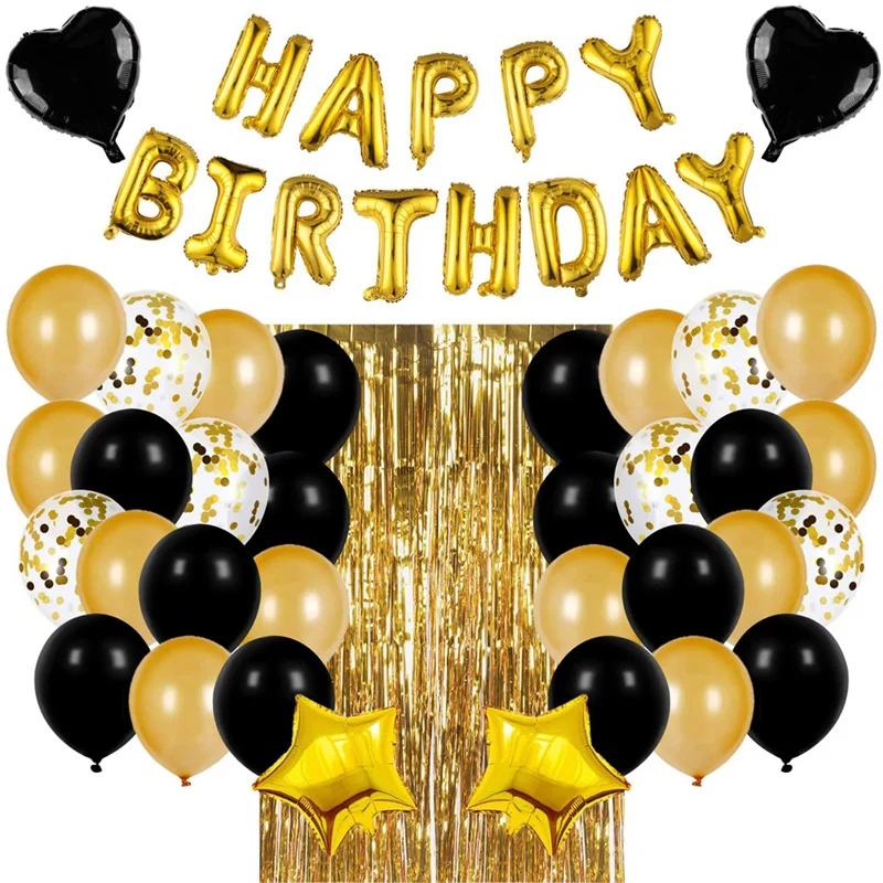Black Gold Balloon Set for Latex Aluminum Film Happy Birthday Party Decorations Letter Round Balloons for Kids Adult Girls Baby
Black Gold Balloon Set for Latex Aluminum Film Happy Birthday Party Decorations Letter Round Balloons for Kids Adult Girls Baby