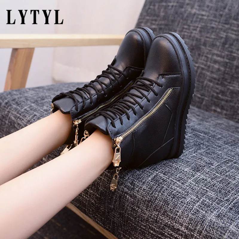 Women Sneakers Women Wedge Casual Shoes Zipper Height Increasing Breathable High Top Women Walking Flats Trainers Shoes B20-199 
Women Sneakers Women Wedge Casual Shoes Zipper Height Increasing Breathable High Top Women Walking Flats Trainers Shoes B20-199