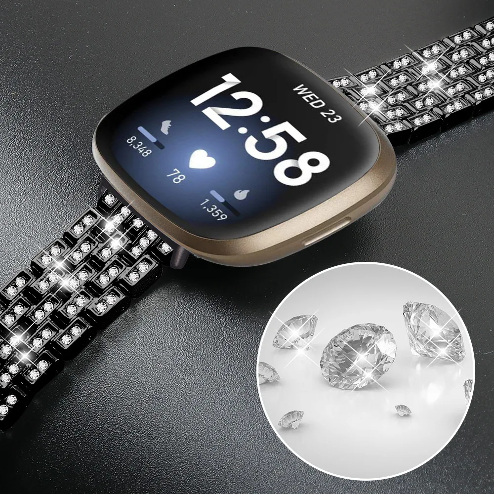 Diamond Stainless steel Watchband For fitbit versa 3 smart watch strap metal five beads band for fitbit sense / versa3 correa
Diamond Stainless steel Watchband For fitbit versa 3 smart watch strap metal five beads band for fitbit sense / versa3 correa