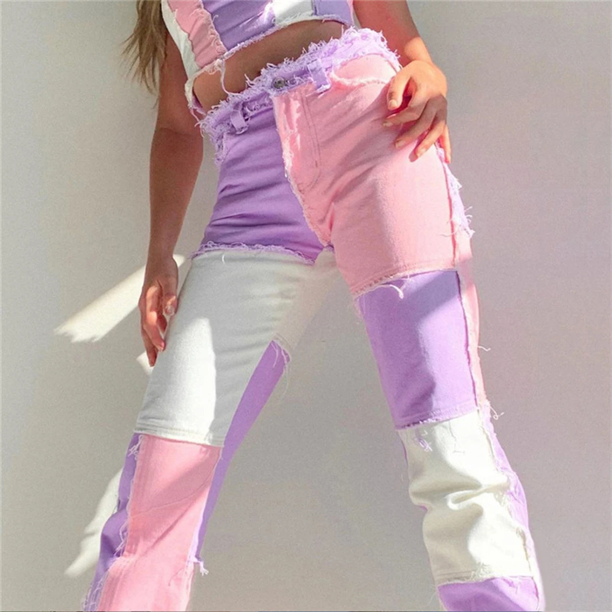 Fashion 2020 Women Autumn High Waist Streetwear Hip Hop Micro Flared Trousers Patchwork Button Fly All-match Jeans Female Pants
Fashion 2020 Women Autumn High Waist Streetwear Hip Hop Micro Flared Trousers Patchwork Button Fly All-match Jeans Female Pants