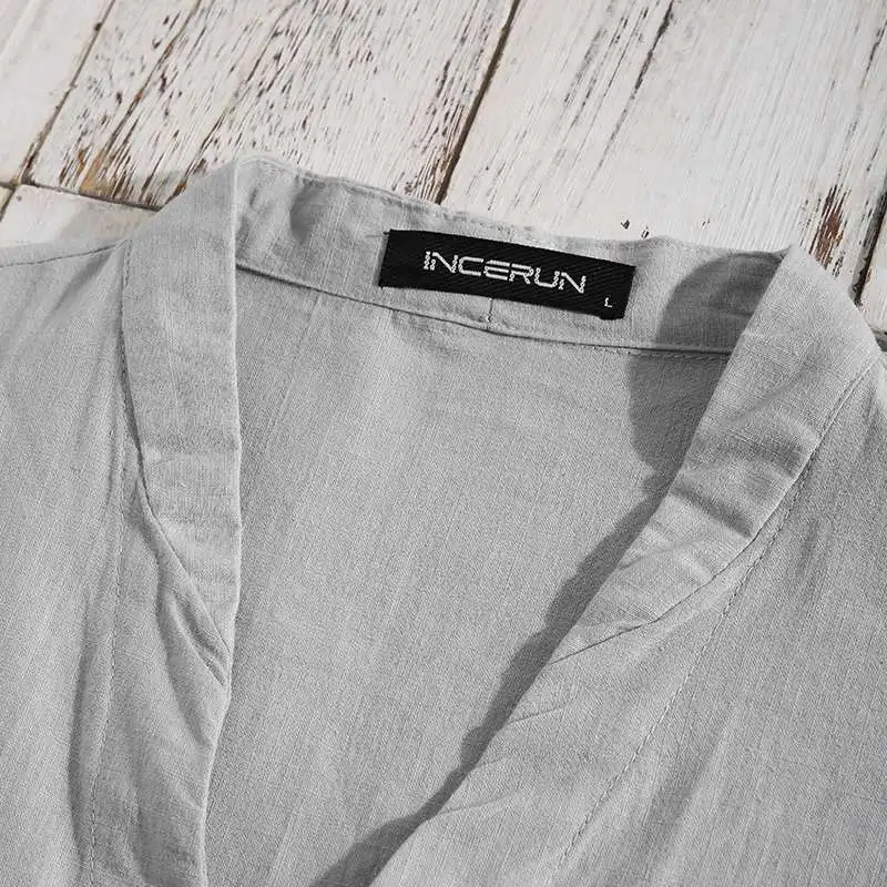 INCERUN Men Casual Shirt V Neck Half Sleeve Solid Color Tops Men Clothing Streetwear Cotton Breathable Leisure Camisas S-5XL
INCERUN Men Casual Shirt V Neck Half Sleeve Solid Color Tops Men Clothing Streetwear Cotton Breathable Leisure Camisas S-5XL