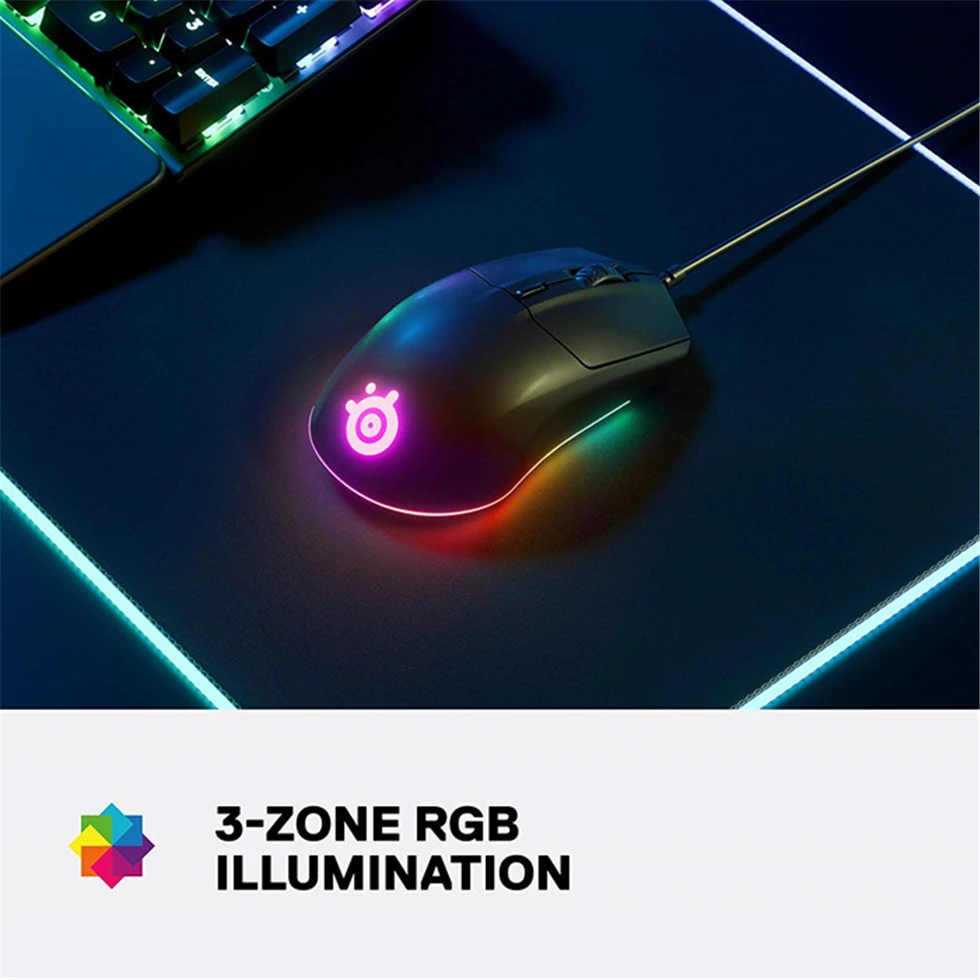 SteelSeries Rival 3 Gaming Mouse - 8,500 CPI TrueMove Core Optical Sensor - 6 Programmable Buttons Brilliant Prism RGB Lighting
SteelSeries Rival 3 Gaming Mouse - 8,500 CPI TrueMove Core Optical Sensor - 6 Programmable Buttons Brilliant Prism RGB Lighting
