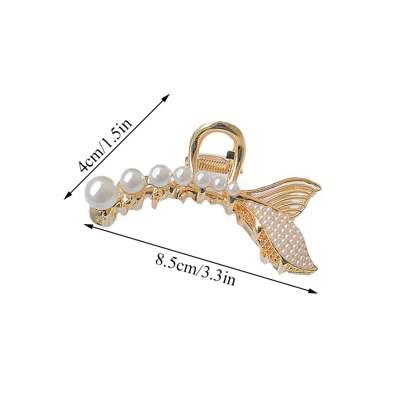 New Mermaid Pearl Metal Hair Claw Catch Chuck Jewelry Hairpin Net Red Shark Clip Back Head Temperament Hair Catch Gift Barrettes
New Mermaid Pearl Metal Hair Claw Catch Chuck Jewelry Hairpin Net Red Shark Clip Back Head Temperament Hair Catch Gift Barrettes