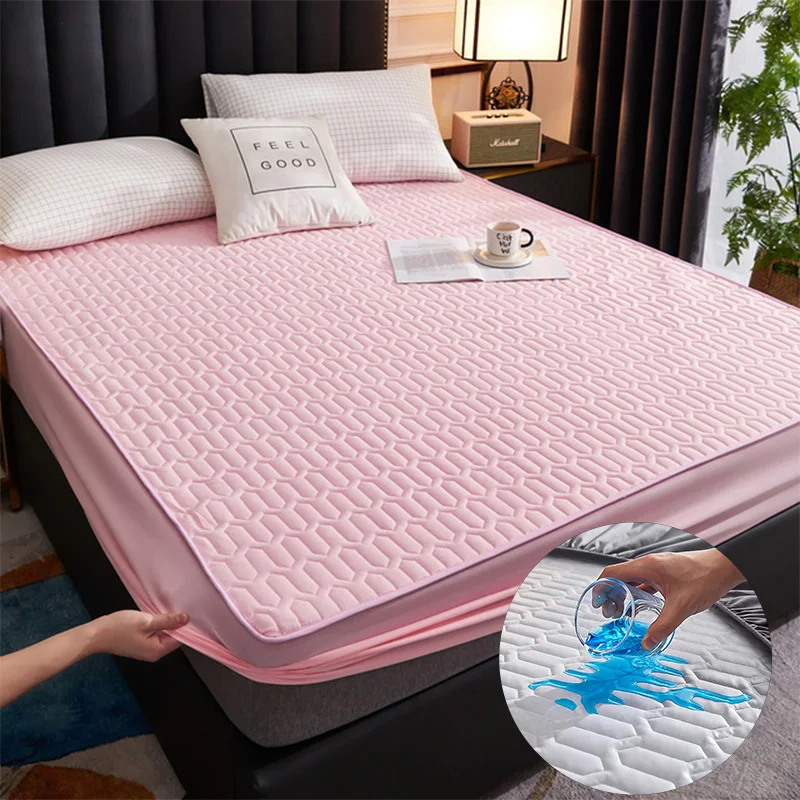 Solid Color Quilted Wave Mattress Protector Waterproof Breathable Bed Linen Fitted Sheet Embossed All-inclusive Fiber Topper Pad
Solid Color Quilted Wave Mattress Protector Waterproof Breathable Bed Linen Fitted Sheet Embossed All-inclusive Fiber Topper Pad